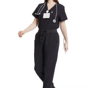 Premium Women's Medical Scrub Uniform Short Sleeve Set Unique Design with Custom Colors Low MOQ Breathable Knitted Fabric