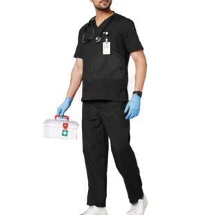 Design Men Cotton Joggers Set Medical Scrub Suits Short Sleeve Quick Dry Breathable High Quality on Sale
