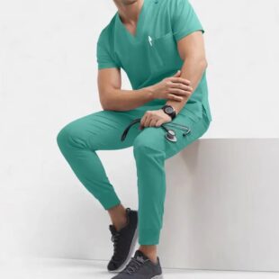 Men's Custom Medical Scrub Set Uniforms for Doctors Nurses Hospital Staff Unisex Surgical Scrubs Logo Printing High Quality