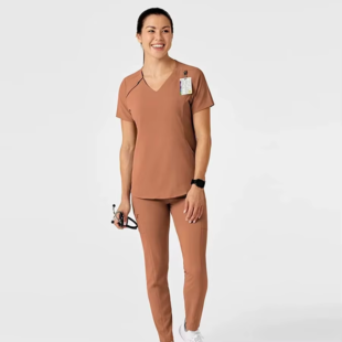Fashion Unisex Scrub Sets V-Neck Premium Medical Uniforms Quick Dry Breathable Spandex/Polyester Fabric Nurses Healthcare